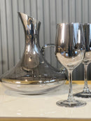 TREND HOME Anthracite Set de 6 verres à pied avec carafe
