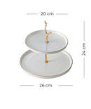 ACAR NORDIC Blanc présentoir à 2 étages ACAR NORDIC Pure white 2 Katlı Kurabiyelik ACAR NORDIC Weiß 2-stöckiges Display 