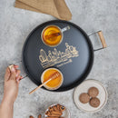 KARACA CONTRY ELIPS Plateau noir 29 cm KARACA CONTRY ELIPS siyah tepsi 29 cm KARACA CONTRY ELIPS Tablett rund schwarz 29 cm